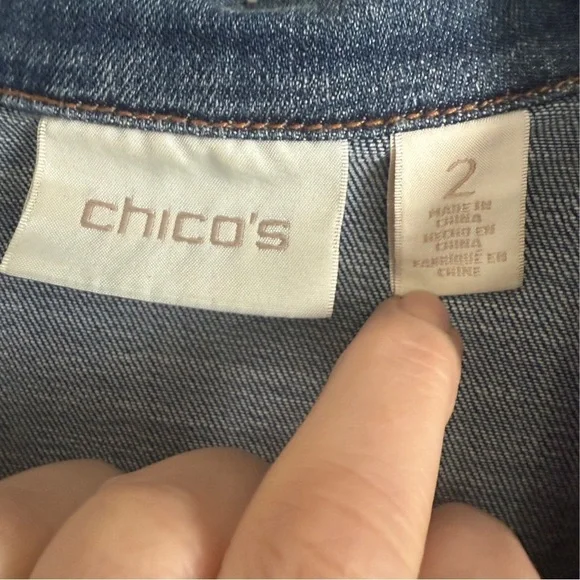 Chico’s Modern Denim Moto Jacket Size 2 - Picture 7 of 10